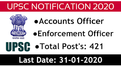 UPSC notification for EPFO Accounts officers and Enforcement officers recruitment 2020